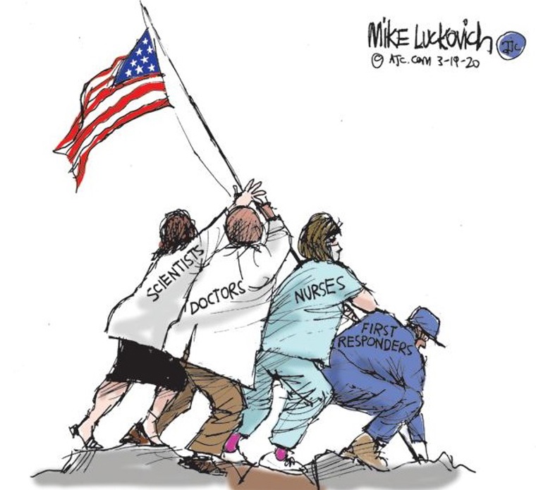 The frontlines.

Cartoon by Mike Luckovich of the Atlanta Constitution-Journal. www.ajc.com